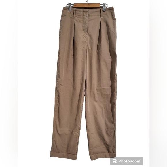 Wilfred Pants - Wilfred Free Pleated Straight Leg Chino Tan size 4